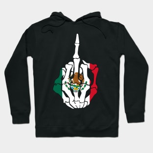 Skeleton Middle Finger Mexico Flag Hoodie